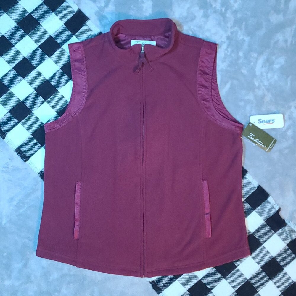 MP | Sears | Maroon Zip-Up Vest